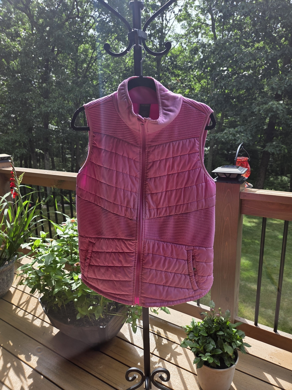 tek gear Bright Pink Quilted Sleeveless Vest